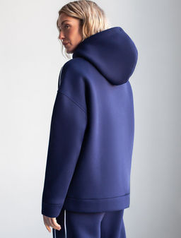 Худи среднего объема из эластичного футера трехнитики c начесом - Vilatte фото 3