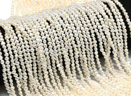 Бусины жемчуг овал 4*3мм цвет белый, 36см, 110 бусин Радуга камня