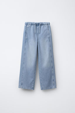 JEANS WIDE LEG CORDONES / Azul claro - Zara фото 7