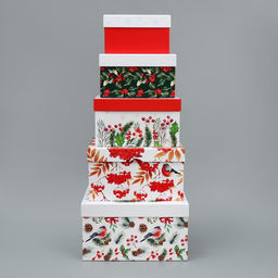 Набор подарочных коробк 5 в 1 С Новым годом!, 14 14 8 22 22 12 см - Дарите счастье фото 19