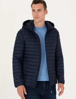 Lacivert Kapi_onlu Baharl_k Mevsimlik Mont