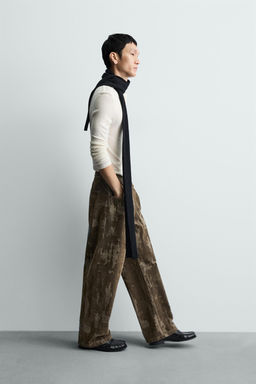 FLOCKED BAGGY-FIT JEANS - Zara фото 6