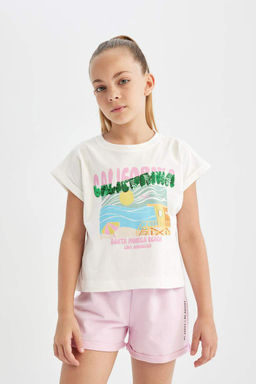 Шорты с принтом для девочек - Defacto фото 2