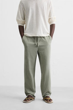 COTTON - LINEN TROUSERS - Zara фото 2