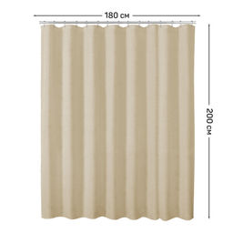 VAL NC-5-SC-1820 Штора для ванной комнаты, полиэстер, 180*200 см, фактурн., бежевый, BOHO FACTURE, шт