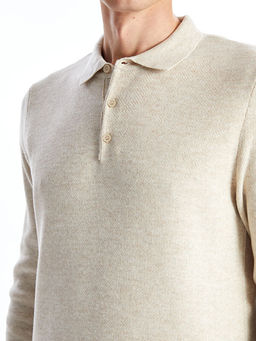 Polo Yaka Uzun Kollu Erkek Triko Kazak