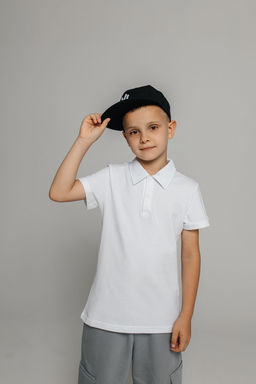 Футболка Поло д/м,кор.рук., цвет белый, 100% х/б