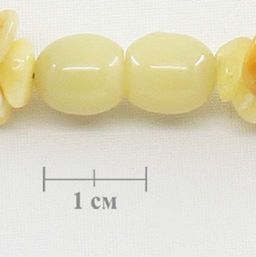 Бусы янтарь молочный (имитация), круглые 8мм, короткие 55