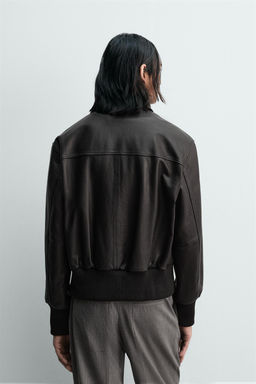 LIMITED EDITION CROPPED LEATHER JACKET - Zara фото 3