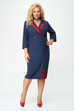 Платье Svetlana Style 1789 синий горох + красный