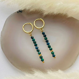 Серьги длинные из Азурита