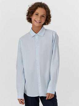 Рубашка для мальчиков голубая в полоску