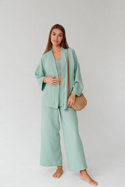 9363 Костюм из кимоно и брюк-палаццо в цвете мята - Martichelli фото 3