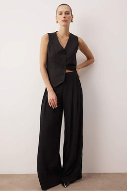 EXCLUSIVE Ac?k Haki Cift Pilili Dokumlu Kumas Extra Wide Leg Genis Paca Pantolon TWOAW26PL00122 - Trendyolmilla фото 10