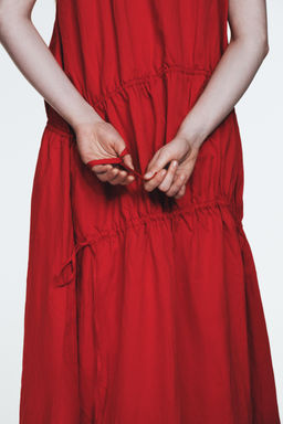 NYLON MIDI DRESS WITH TIES - Zara фото 6