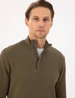 Koyu Haki Regular Fit Sweatshirt - Pierre cardin фото 2