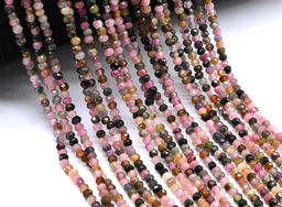 Бусины из турмалина рондель граненый 2мм, 39см, 195 бусин Радуга камня