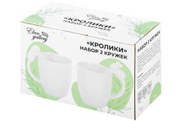 Набор 2 кружки Elan Gallery Кролики фарфор 350 мл 12×8,5×11,5 см  фото 9