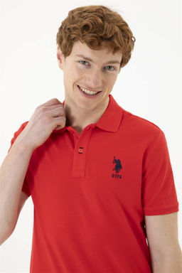 Мужская красная базовая футболка - U.s. polo assn фото 2