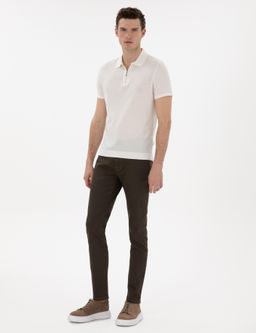 Ekru Slim Fit Fermuarl_ Polo Yaka Triko Kazak - Pierre cardin фото 4