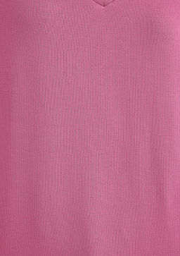 V Yaka Pembe Basic Viskoz Tisort - Mavi фото 7