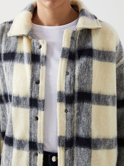 Ekose Oversize Kad?n Pel?? G?mlek Ceket