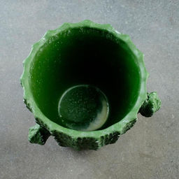 Декоративный горшок для цветов «Кактус», 1 л, 13×16×14 см, керамический, зелёный