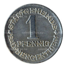 Монета 1 пфенниг 1920 года Германия  Нотгельд (Бад-Мергентхайм)