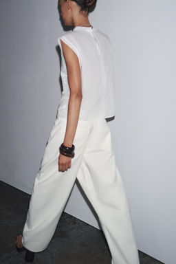 ZW COLLECTION LADDER STITCH SLEEVELESS BLOUSE - Zara фото 11