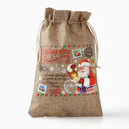 Цена за 5 шт. Мешочек новогодний подарочный с термонаклейкой Сказочная почта, 20 х 30 см +/- 1.5 см - Дарите счастье фото 2