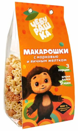Чебурашка Макарошки с морковью и яичным желтком 250гр.