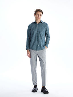 Regular Fit Uzun Kollu Ekose Gabardin Erkek G?mlek