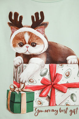 Пижама для девочки ПД-019-073 Кот Новый год