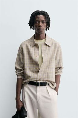 TEXTURED CHECK SHIRT - Zara фото 2