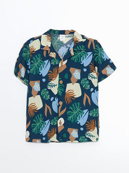 Regular Fit Bask?l? Erkek ?ocuk G?mlek