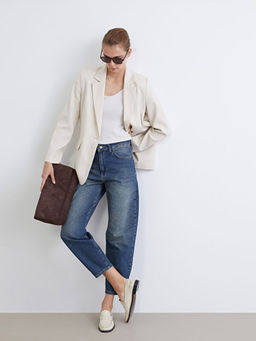 Barrel Fit Kad?n Jean Pantolon