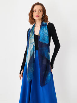 Большой, мягкий, тонкий и очень нежный двусторонний палантин с рисунком в стиле арт-дек - Tantino фото 7