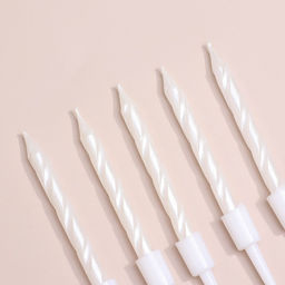 Набор свечи в торт Спираль, 200шт, 5 см, жемчужный - Страна карнавалия фото 4