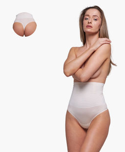 Стринги женские утягивающие с высокой талией Vanessa PQ70 полиамид, эластан, бежевый размеры M, L, XL, 2XL