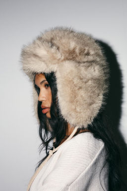 FAUX FUR AVIATOR HAT - Zara фото 14