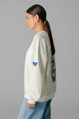 Арт. 15124 Свитшот женский Матрешка оверсайз 44-50 (4 шт) Цвет:молочный - Калинка фото 24