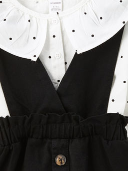 Bebe Yaka Uzun Kollu K?z Bebek Bluz ve Salopet Etek 2li Tak?m - Waikiki фото 2