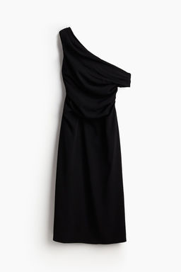 Vestido drapeado de un hombro - H&m фото 5