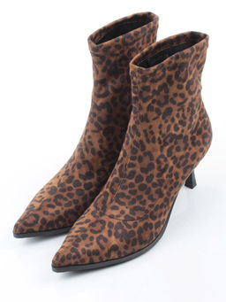 01-H26B-42PC BROWN LEOPARD Ботильоны демисезонные женские (искусственная замша)