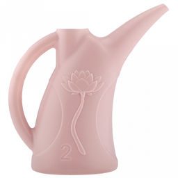 Лейка для комнатных растений пластмассовая 2л Лотос, 27,5х11,5х29см, пищевой полиэтилен, пудровый (Россия) - Домашняя Мода фото 2