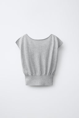 TOP MANGA SISA TACHAS / Gris claro - Zara фото 4