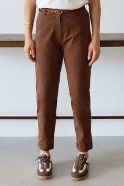 Kahverengi Kemerli Chino Pantolon TWOAW26PL00109