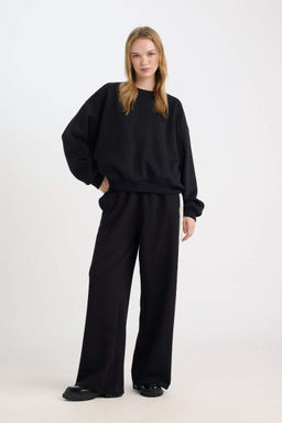 Стильные широкие спортивные штаны с широкими штанинами, эластичным поясом и полосками - Defacto фото 2