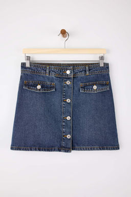Mavi Dugmeli Mini Denim Etek TWOSS26ET00007