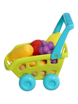 Продуктовая тележка «Магазинчик», с овощами и фруктами, 9 предметов